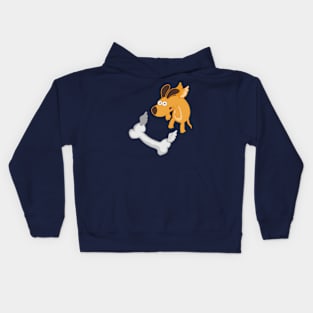 Dog flying Kids Hoodie